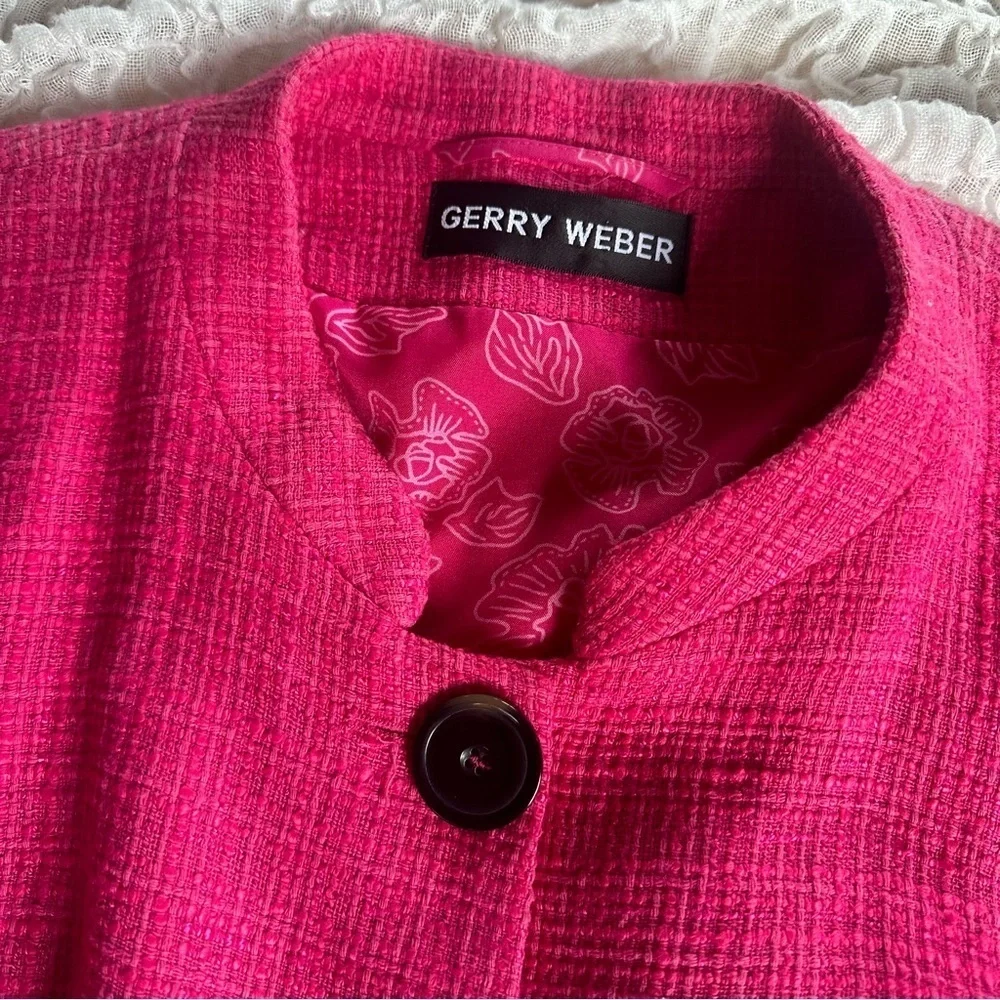 Pink Textured Blazer Jacket Womens Size 12 Workwear Lined Button Front